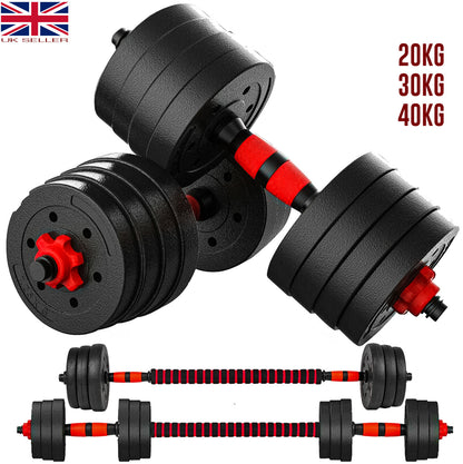 15/20/30/40 Kg Dumbbell Barbell Weight Set Pair Hand Weights Gym Fitness Workout - Top Beat Cart