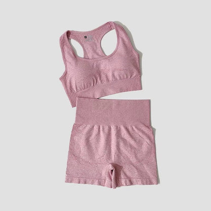 Women Seamless 2PCS Yoga Set Sports Bra High Waist Fitness Gym Shorts Gym Set Running Sportswear Workout Clothes Sports Suits - Top Beat Cart