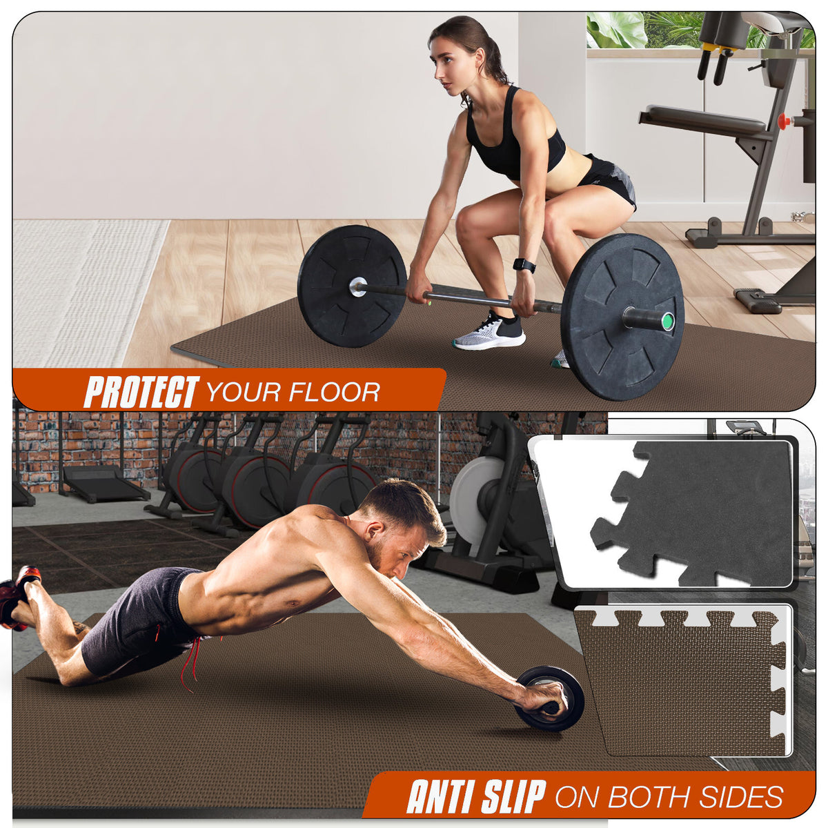 EVA INTERLOCKING FLOOR MATS SOFT FOAM GYM FLOORING MAT YOGA TILES 25 MM 60X60Cm - Top Beat Cart