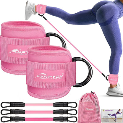HPYGN Ankle Resistance Bands, Ankle Bands for Working Out with Cuffs, Resistance Bands for Leg Butt Training Workout Equipment for Kickbacks Hip Gluteus Training Exercises, Ankle Strap with Exercise Bands