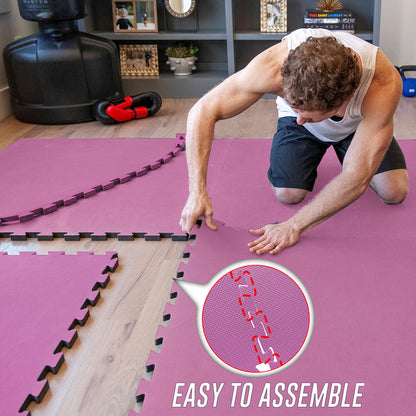 EVA INTERLOCKING FLOOR MATS SOFT FOAM GYM FLOORING MAT YOGA TILES 25 MM 60X60Cm - Top Beat Cart