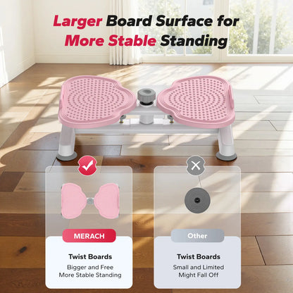 Merach Waist Twist Machine Toned Abs Waist Twister Can Stand with Feet Apart Double Non-Slip No Noise Use Exercise Equipment Abdominal Roller Workout Summervibes