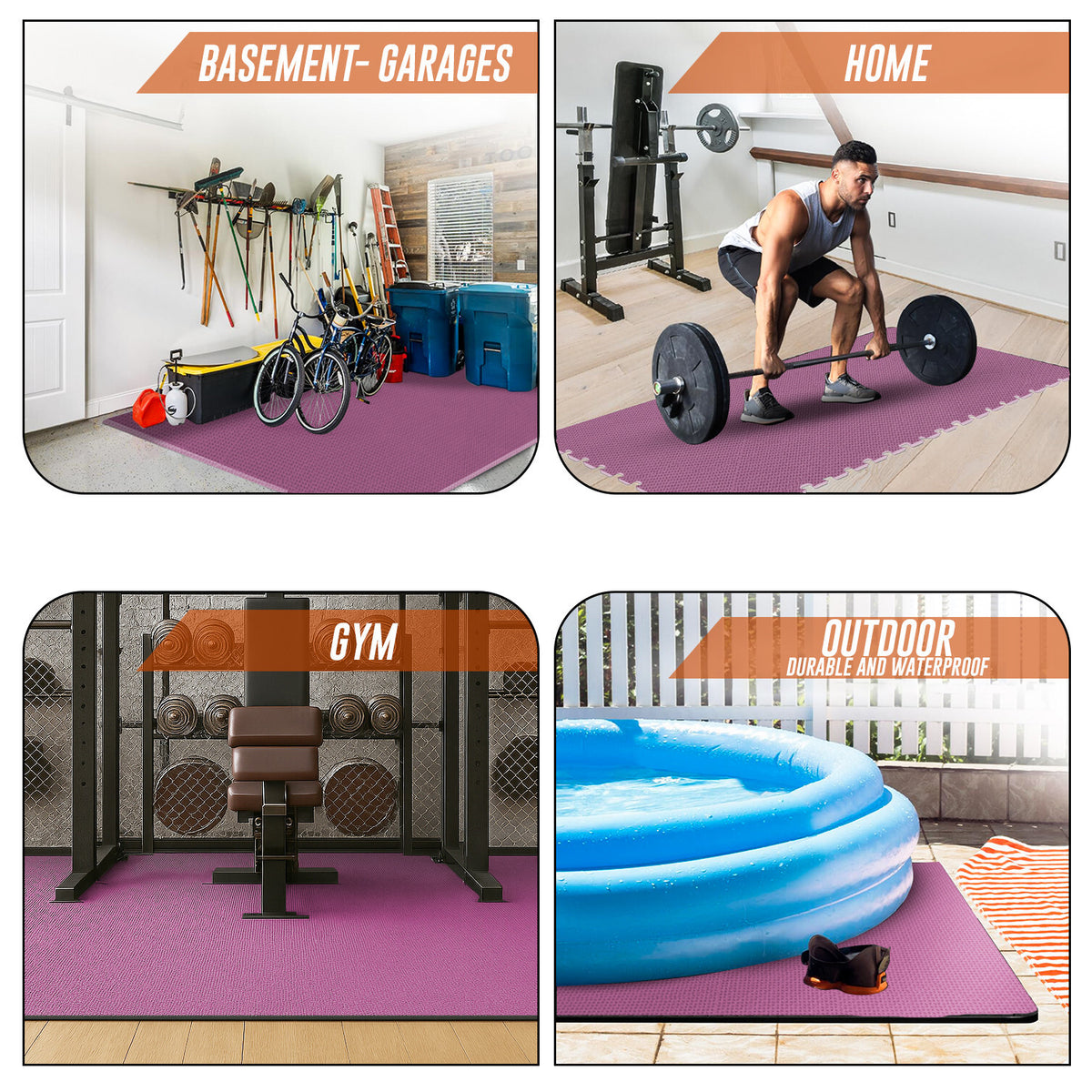 EVA INTERLOCKING FLOOR MATS SOFT FOAM GYM FLOORING MAT YOGA TILES 25 MM 60X60Cm - Top Beat Cart