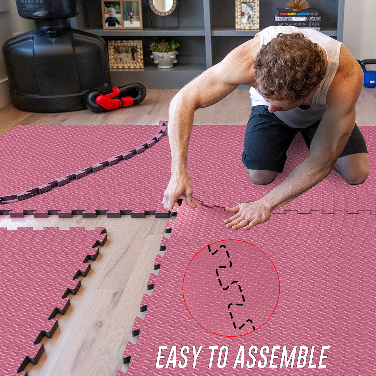 EVA INTERLOCKING FLOOR MATS SOFT FOAM GYM FLOORING MAT YOGA TILES 25 MM 60X60Cm - Top Beat Cart