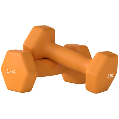 Set of 6 Dumbbells, Hexagonal Weights Pair, 2 X 3Kg, 2 X 4Kg, 2 X 5Kg - Top Beat Cart
