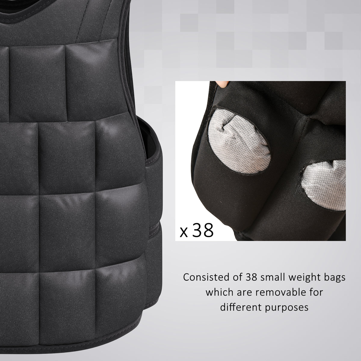 Weight Vest Adjustable Exerice Workout W/ 36 Weights Padding Fitness Black - Top Beat Cart