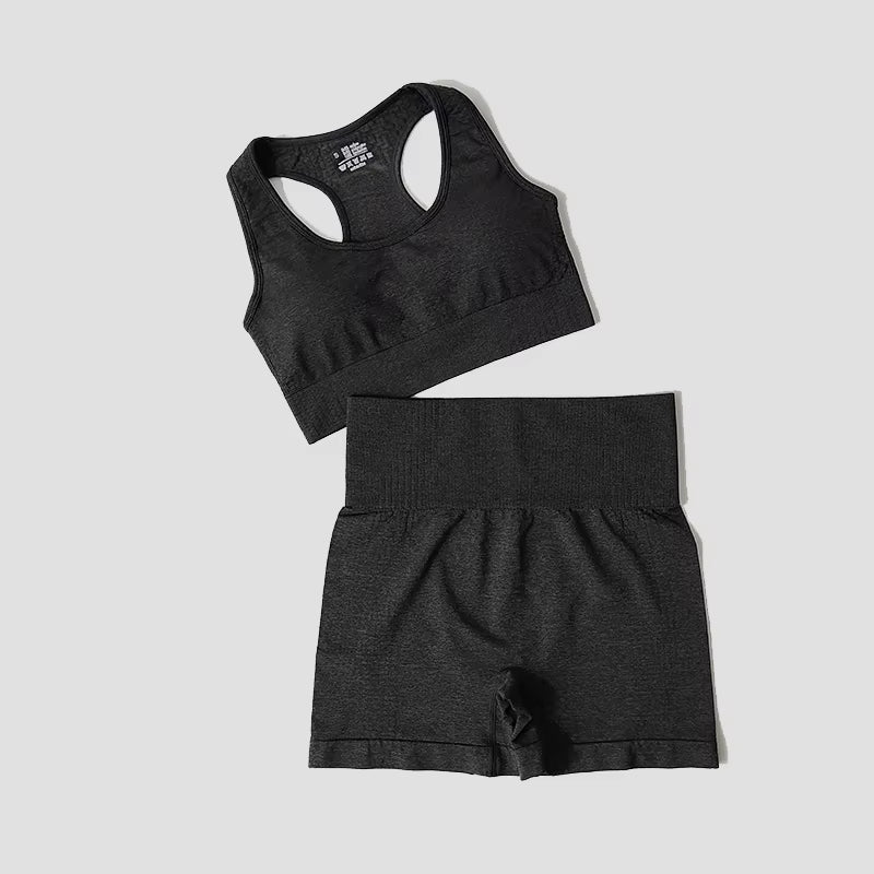 Women Seamless 2PCS Yoga Set Sports Bra High Waist Fitness Gym Shorts Gym Set Running Sportswear Workout Clothes Sports Suits - Top Beat Cart