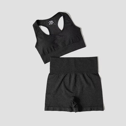 Women Seamless 2PCS Yoga Set Sports Bra High Waist Fitness Gym Shorts Gym Set Running Sportswear Workout Clothes Sports Suits - Top Beat Cart