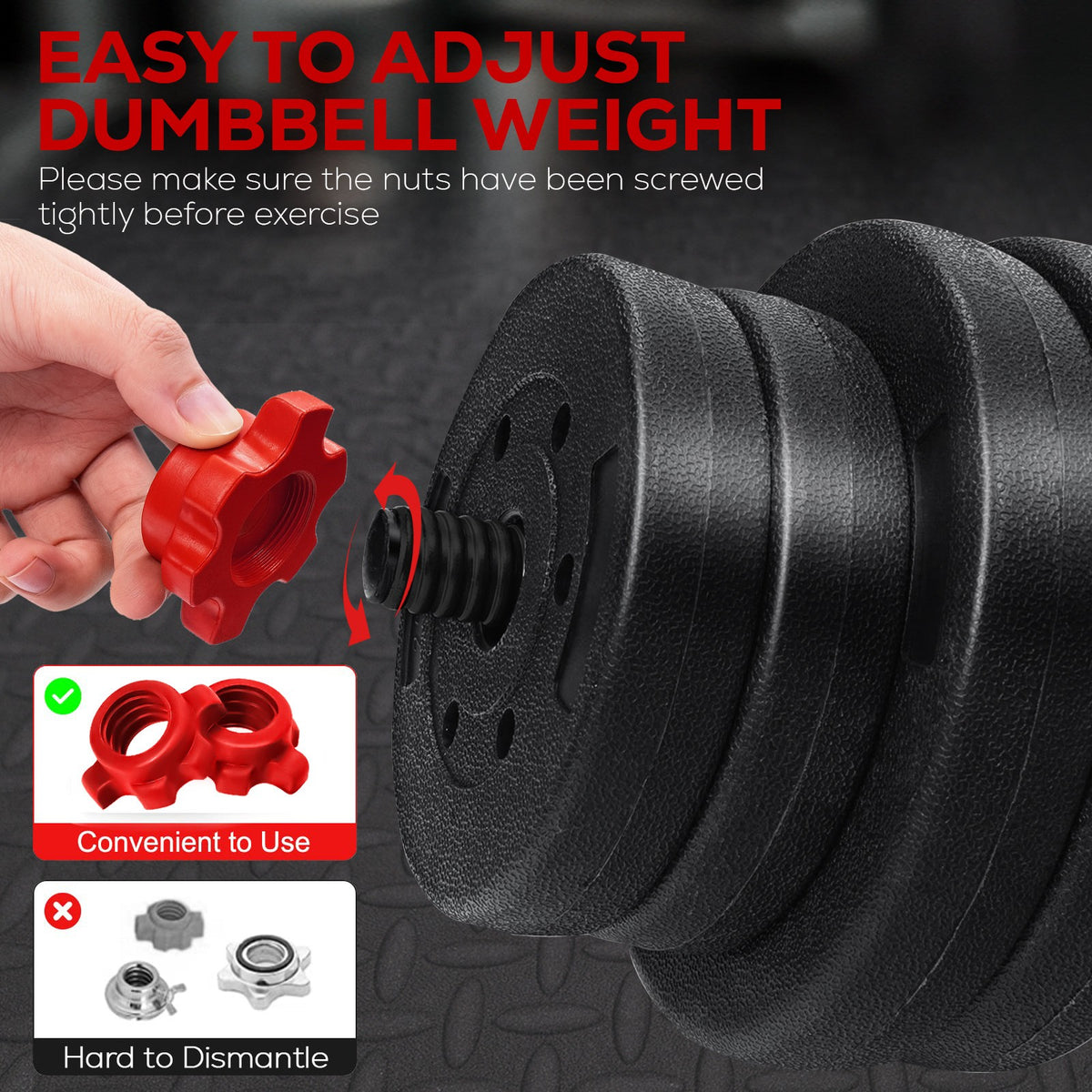 15/20/30/40 Kg Dumbbell Barbell Weight Set Pair Hand Weights Gym Fitness Workout - Top Beat Cart
