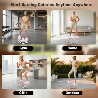HOTWAVE Rockstepper Leg, Glute, and Core Trainer — 3D Rocking Glute Workout,350 Lb Weight Capacity, No-Assembly Required Cardio Stepper, Indoor Fitness Equipment Summervibes