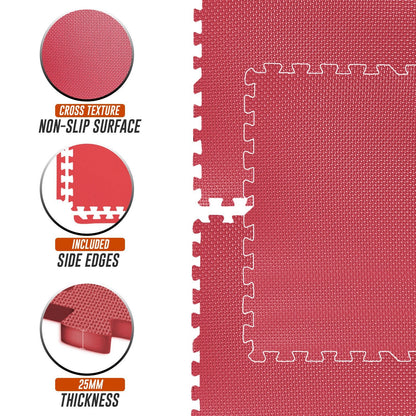 EVA INTERLOCKING FLOOR MATS SOFT FOAM GYM FLOORING MAT YOGA TILES 25 MM 60X60Cm - Top Beat Cart