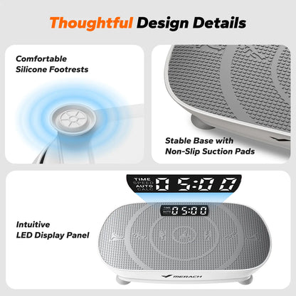 Merach Slim Vibration Plate Exercise Machine Lymphatic Drainage Fitness Vibration Plate Compact Design Fitness Home Gym Equipment Whole Body Workout Vibrations Summervibes