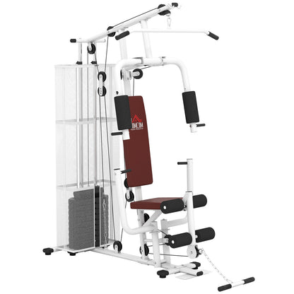 Multifunction Home Gym Weight Training Workout Station White - Top Beat Cart