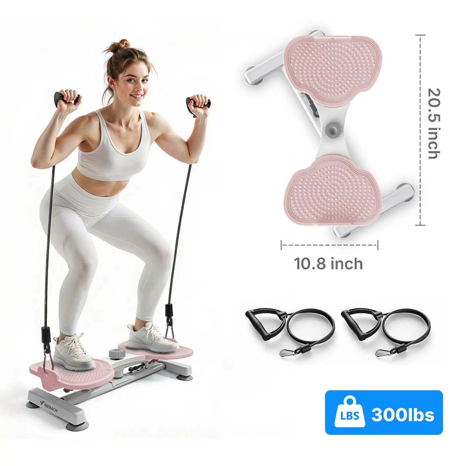 【Live Link Only】Merach Waist Twist Machine Slim Toned Abs Waist Twister Double Non-Slip No Noise Use Exercise Equipment Abdominal Roller Workout for Women Summervibes