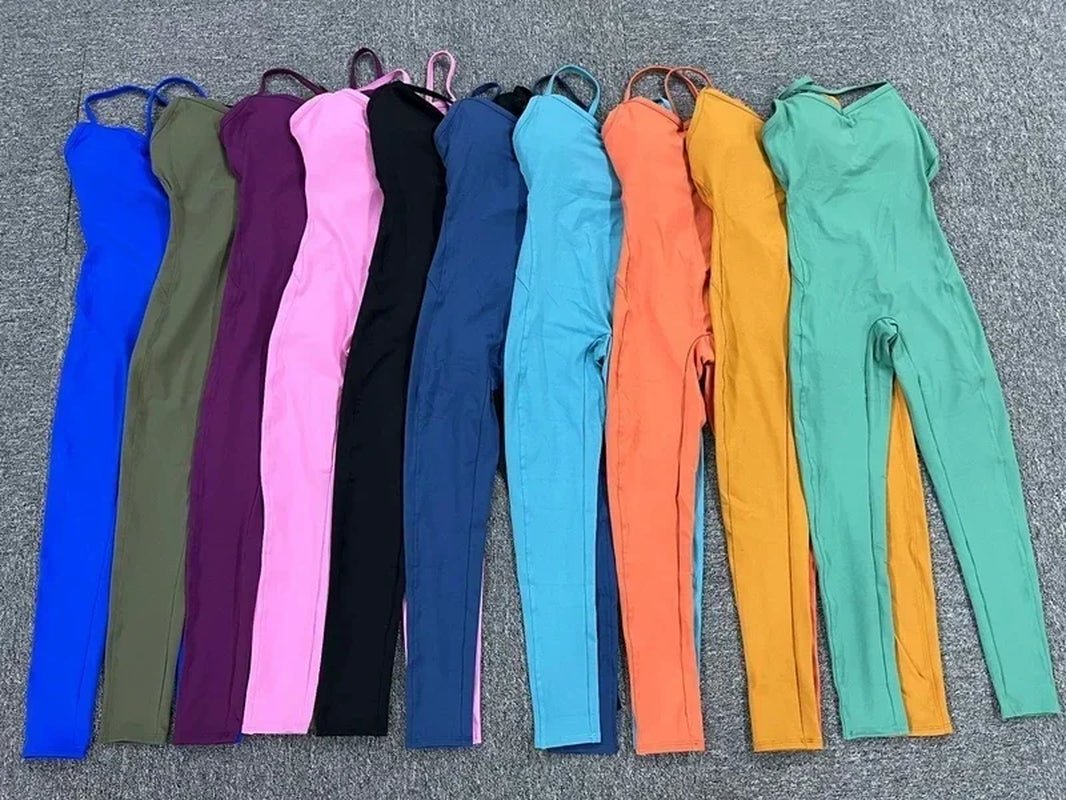 Sporty Jumpsuit Padding Fitness Overalls Yoga Suit for Fitness Women Sportswear Gym Set Woman Sport Outfit Camo Orange Brown - Top Beat Cart