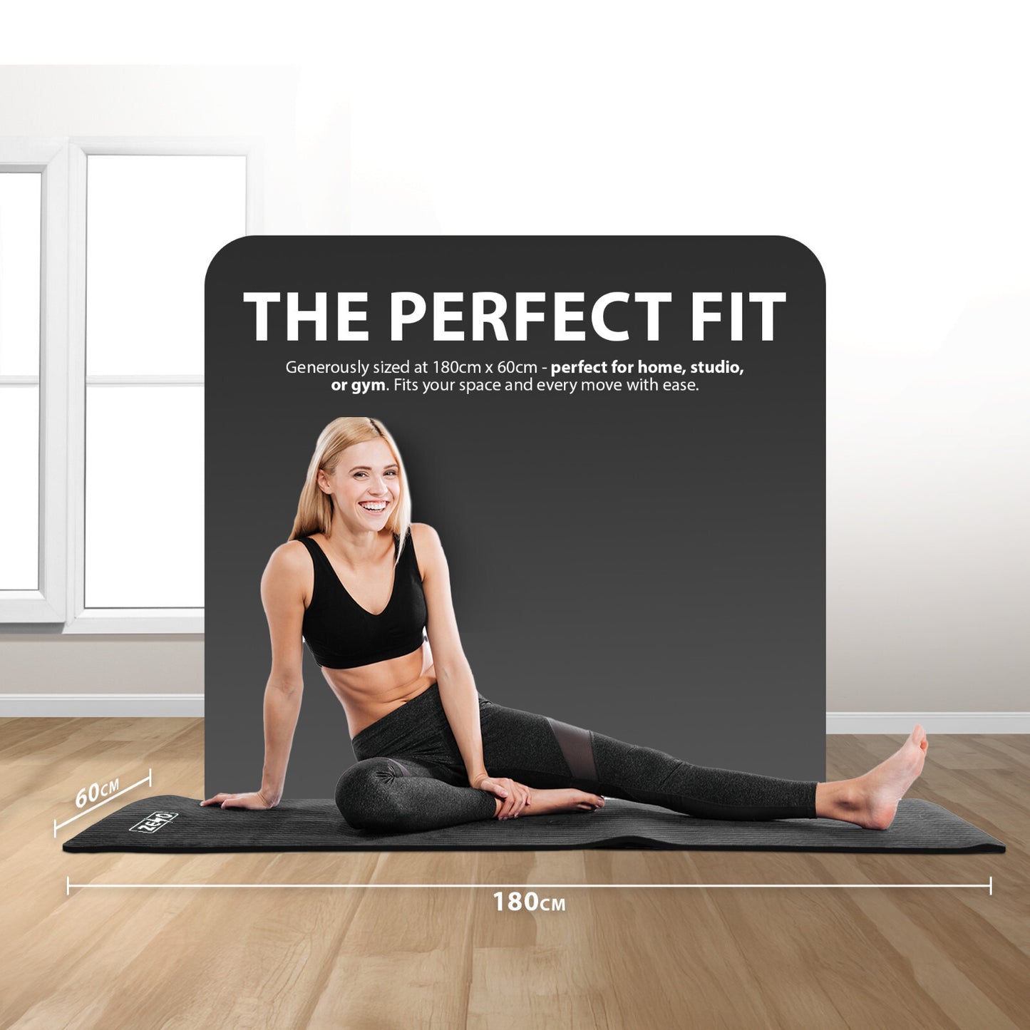 YOGA MAT 10MM THICK EXERCISE MAT GYM WORKOUT FITNESS PILATES HOME NON SLIP NBR