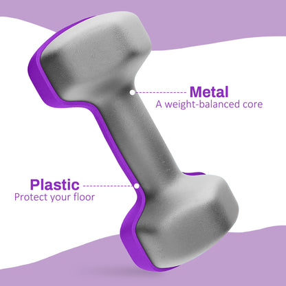 Set of 6 Dumbbells, Hexagonal Weights Pair, 2 X 3Kg, 2 X 4Kg, 2 X 5Kg - Top Beat Cart