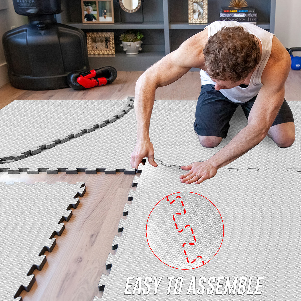 EVA INTERLOCKING FLOOR MATS SOFT FOAM GYM FLOORING MAT YOGA TILES 25 MM 60X60Cm - Top Beat Cart