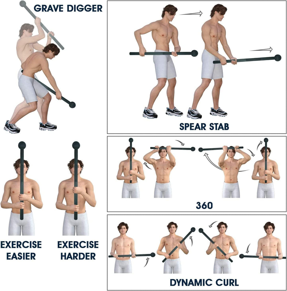 Alloy Steel Mace Macebell, Weighted Bar for Strength Training, Shoulder, Grips & Forearms Workouts - Gym Hammer with Multiple Size - Top Beat Cart