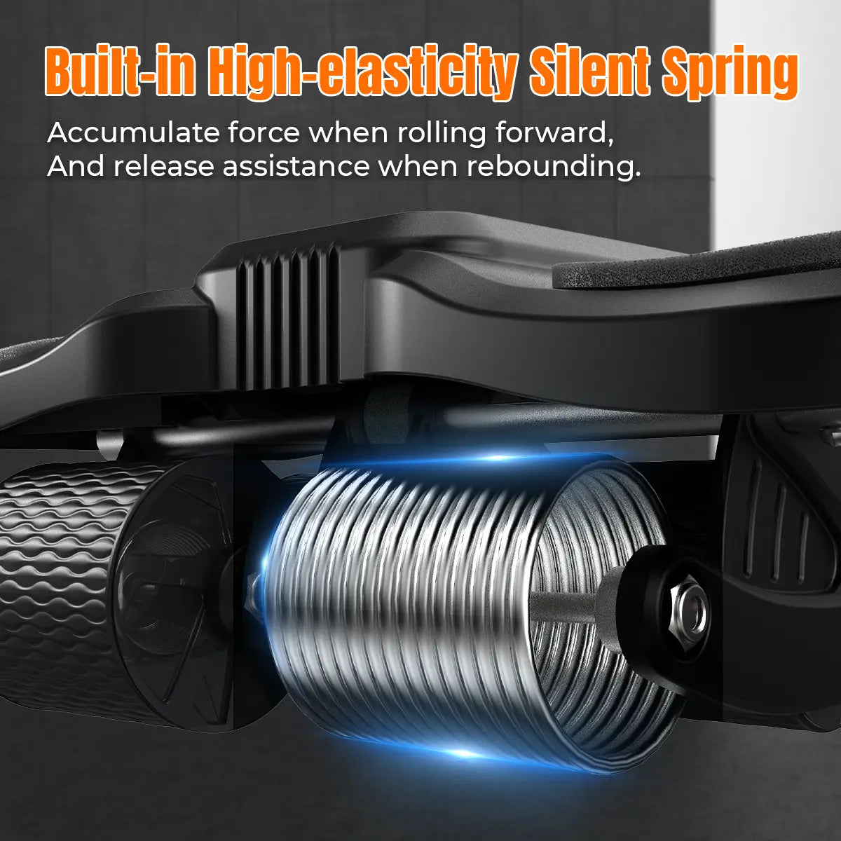 RELIFE REBUILD YOUR LIFE 4-Wheel Ab Roller with Knee Mat Automatic Rebound 2 in 1 Ab Roller with Widened Elbow Support Abdominal Training Equipment