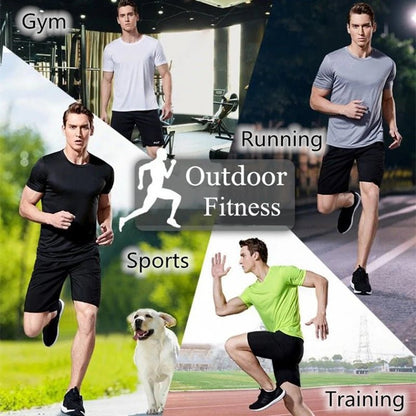 Men'S Quick Dry Short Sleeve Gym Running Moisture Wicking round Neck T-Shirt Training Exercise Gym Sport Shirt Tops Lightweight - Top Beat Cart