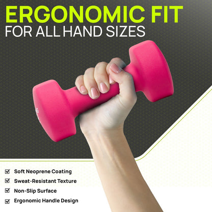 Neoprene Dumbbells Hand Weights Pair Exercise Iron Set Home Gym Fitness Aerobic - Top Beat Cart