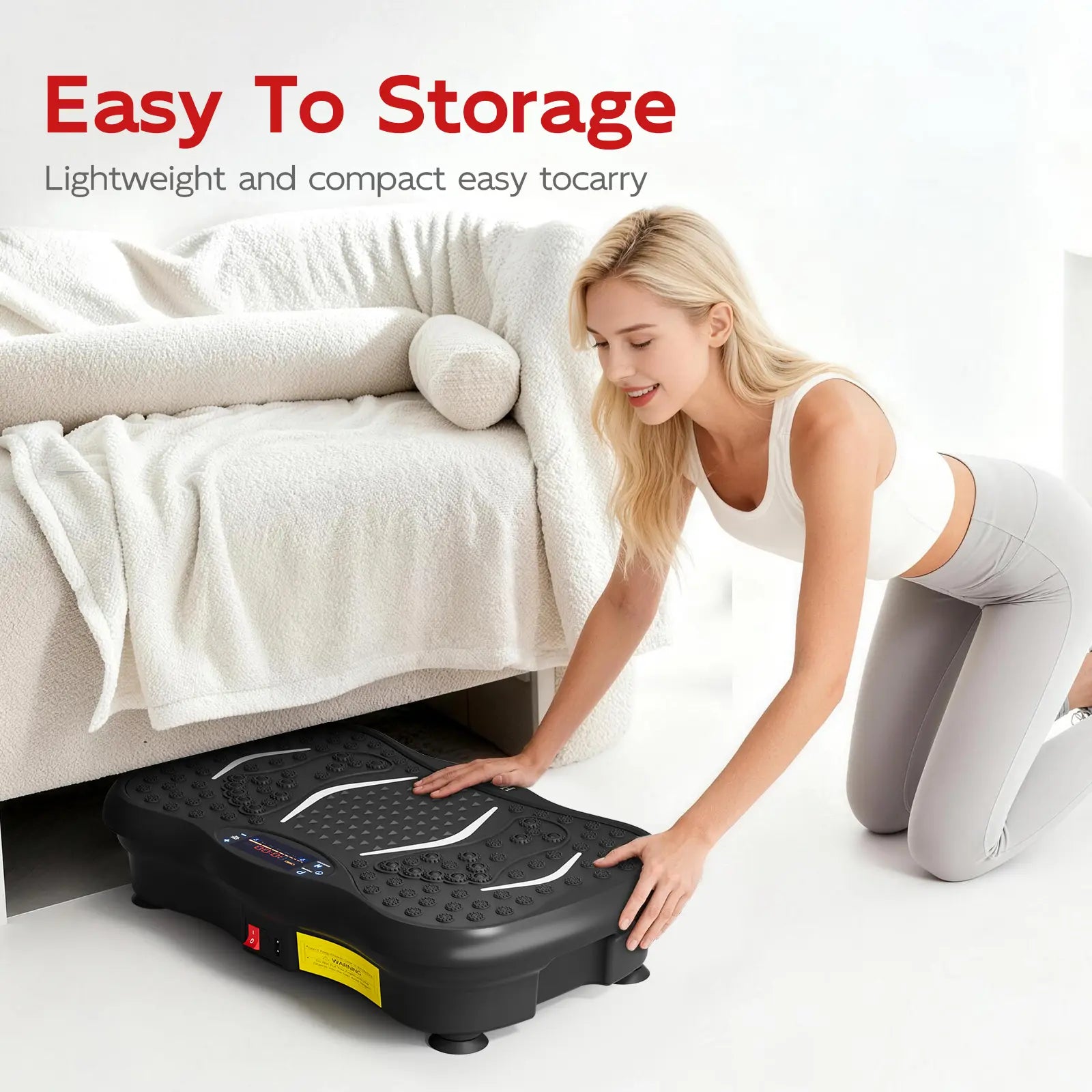 Hophorse High-Power Vibration Plate Exercise Machine Oscillating Plate 300 Lbs Weight Capacity Bluetooth Remote Control 3-In-1 Indoor Home Gym Fitness Equipment with 2 Resistance Bands