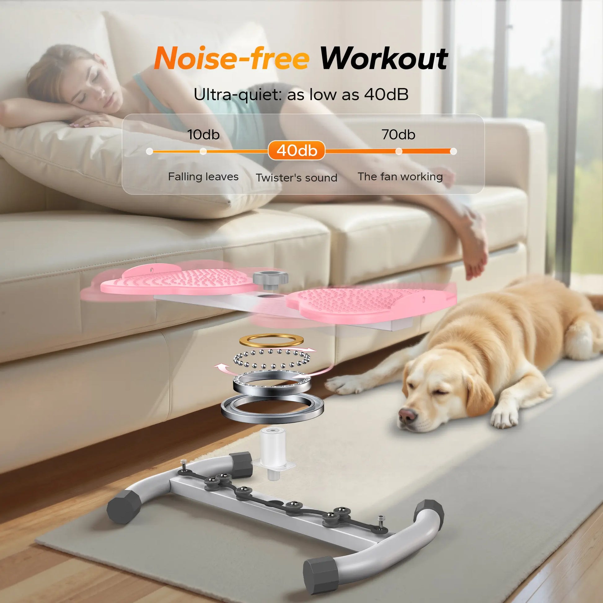 【Live Link Only】Merach Waist Twist Machine Slim Toned Abs Waist Twister Double Non-Slip No Noise Use Exercise Equipment Abdominal Roller Workout for Women Summervibes