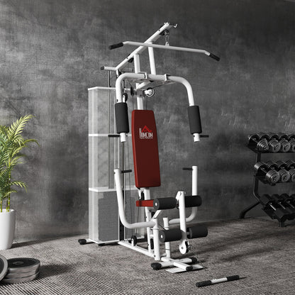 Multifunction Home Gym Weight Training Workout Station White - Top Beat Cart