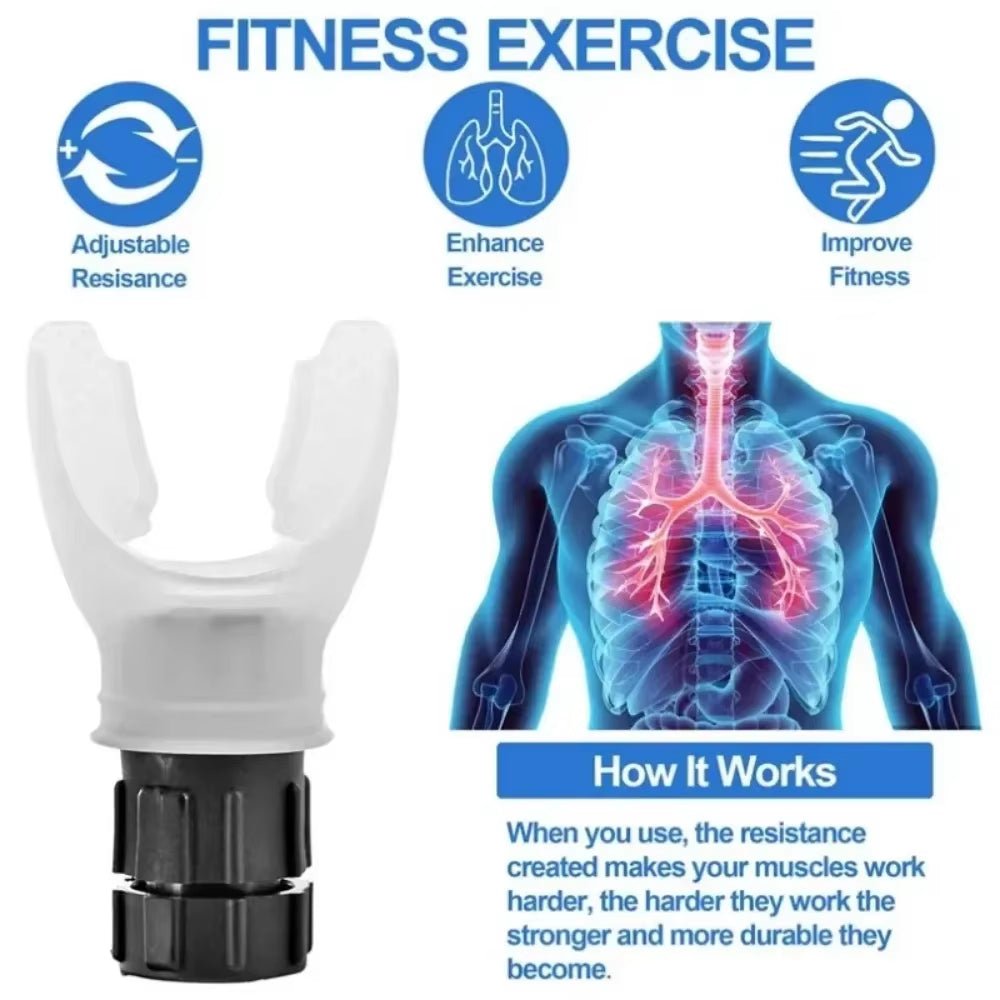 Lung Face Mouthpiece Respirator Breathing Exercise Device Respiratory Muscle Trainer Breathing Trainer Easy to Clean - Top Beat Cart