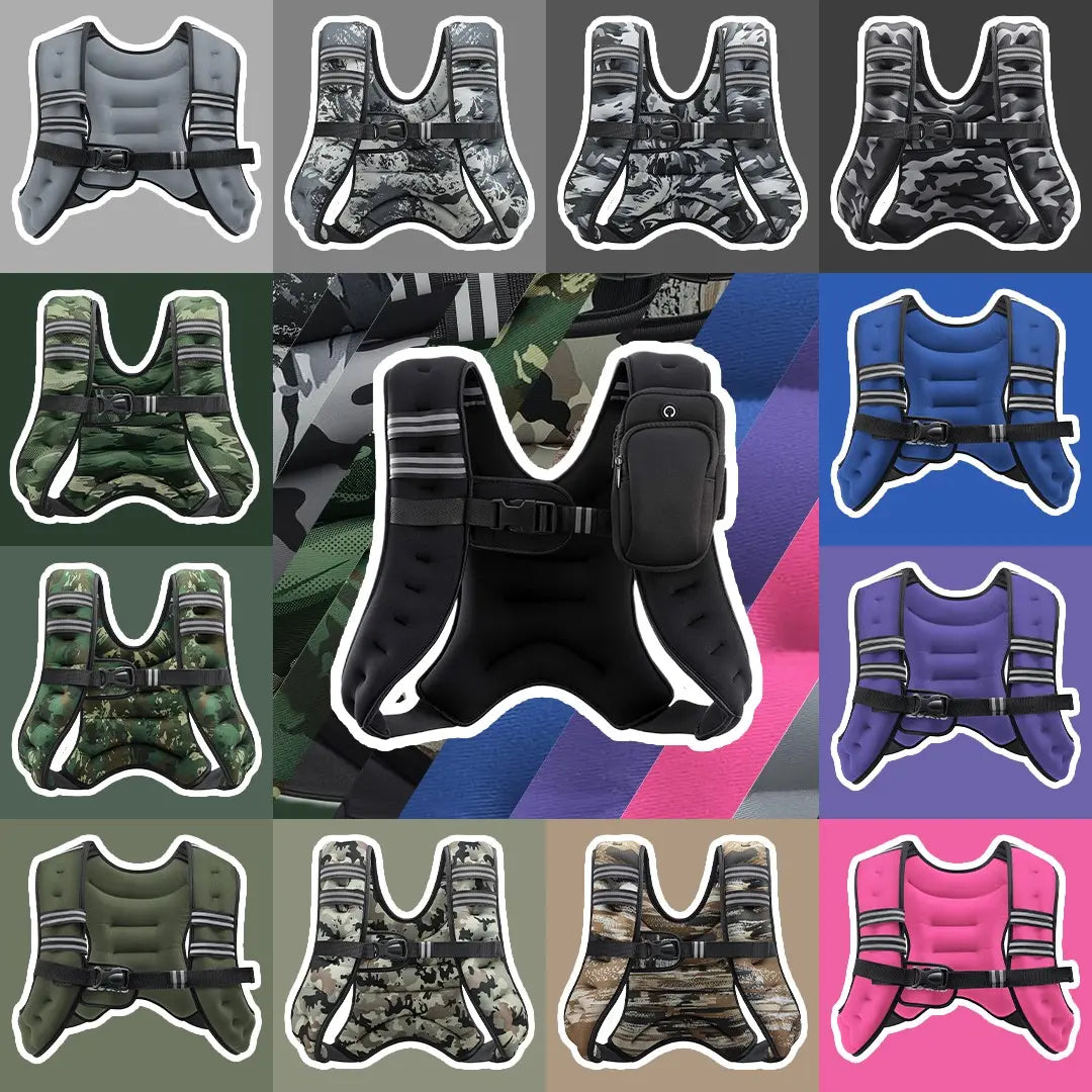 【Aprilstockup】Zelus Weighted Vests,6/8/12/16/20/25/30Lbs Weight Vest with Detachable Phone Pouch&Reflective Stripes&Adjustable Straps| Exercise Equipment & Workout Enhancer for Motivational Walking, Strength Training, Running, Rucking#Summervibes Summervi