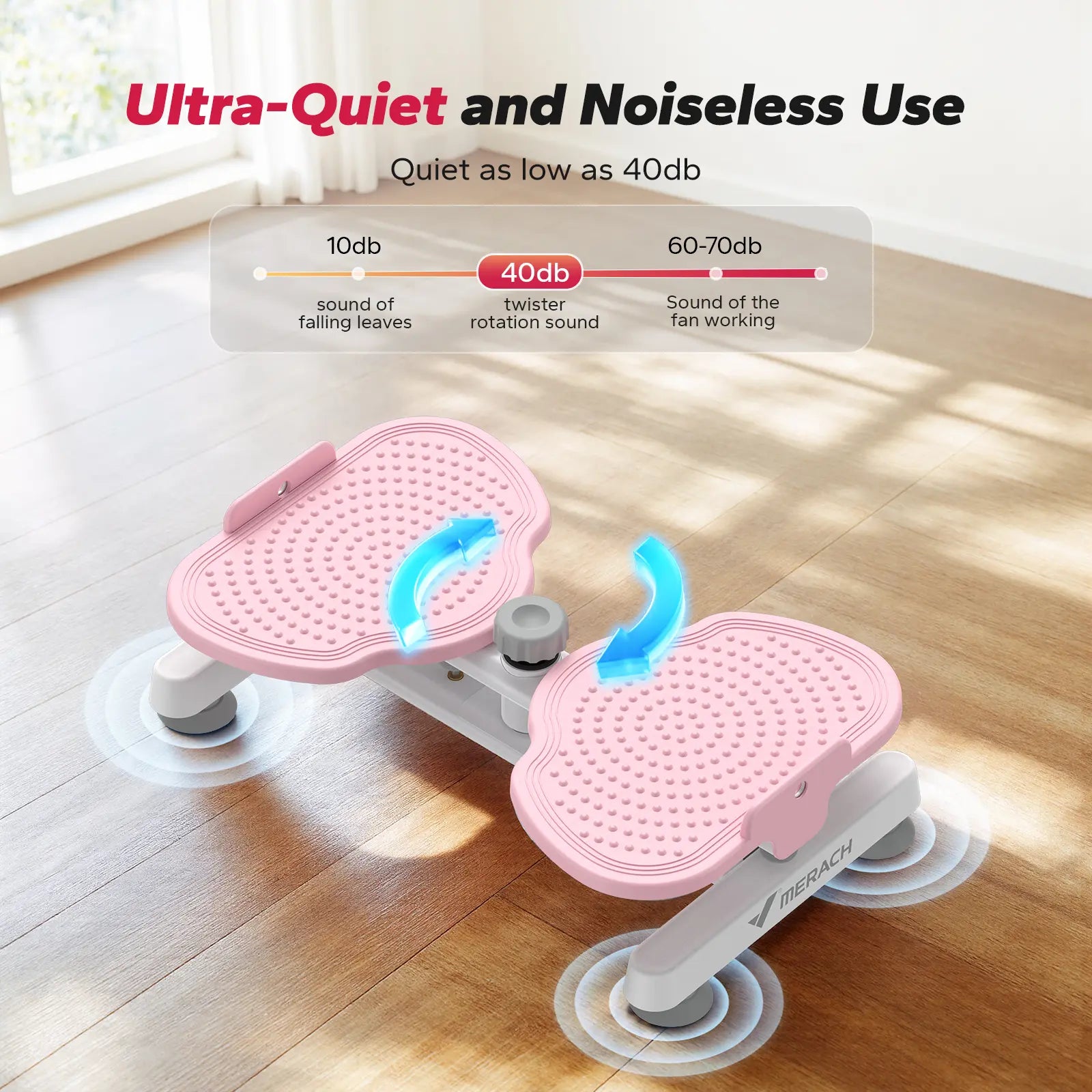 Merach Waist Twist Machine Toned Abs Waist Twister Can Stand with Feet Apart Double Non-Slip No Noise Use Exercise Equipment Abdominal Roller Workout Summervibes