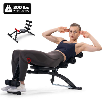 Merach Adjustable Weight Bench, Multi-Functional Full-Body Dumbbell Workouts, 300Lbs Capacity Triangular Structure, Ergonomic Padded Backrest, Exercise Machine for Home Gym Strength Training Summervibes