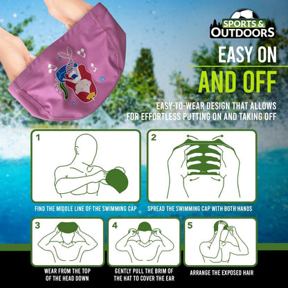 Kids Swimming Cap | Girls Boys Unisex Swim Pool Hat Waterproof Silicone Durable