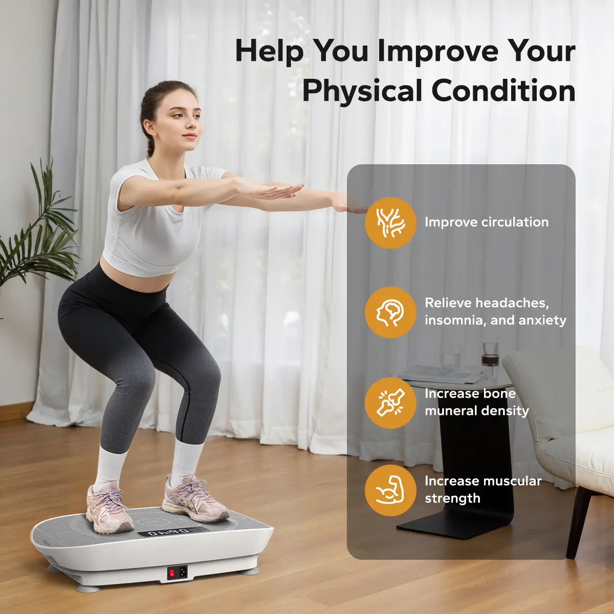 Merach Vibration Plate Exercise Machine with Lymphatic Drainage Feature Compact Design for Full Body Workout Max User Weight 400LBS Home Gym Equipment Summervibes