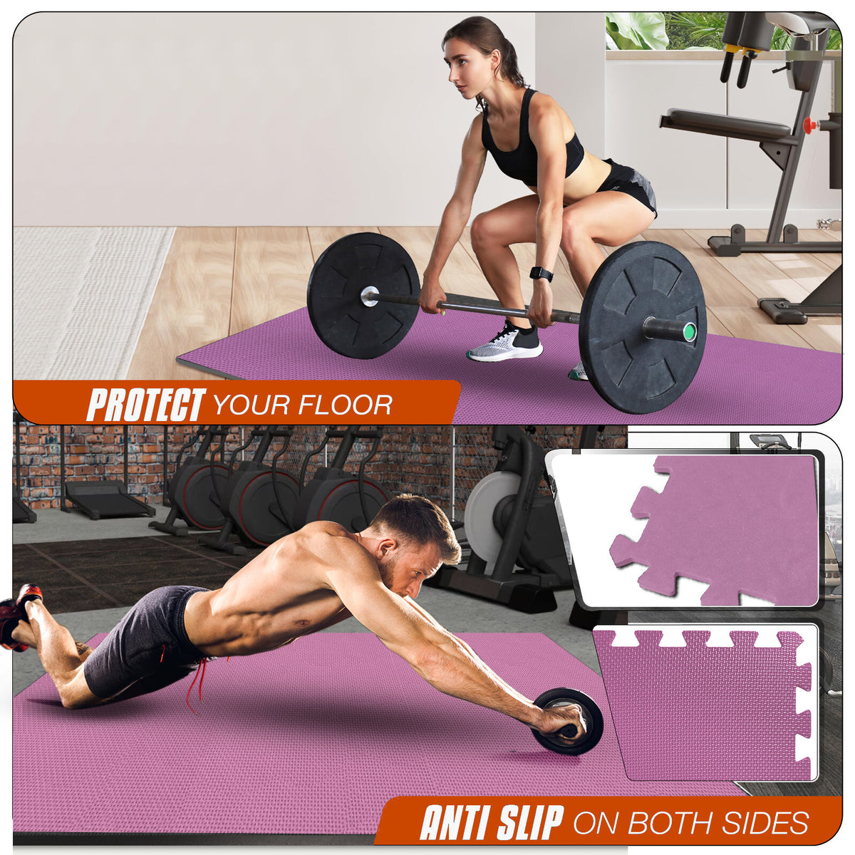 EVA INTERLOCKING FLOOR MATS SOFT FOAM GYM FLOORING MAT YOGA TILES 25 MM 60X60Cm - Top Beat Cart