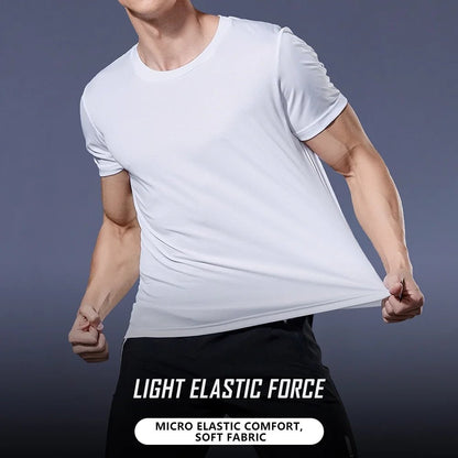 Men'S Quick Dry Short Sleeve Gym Running Moisture Wicking round Neck T-Shirt Training Exercise Gym Sport Shirt Tops Lightweight - Top Beat Cart