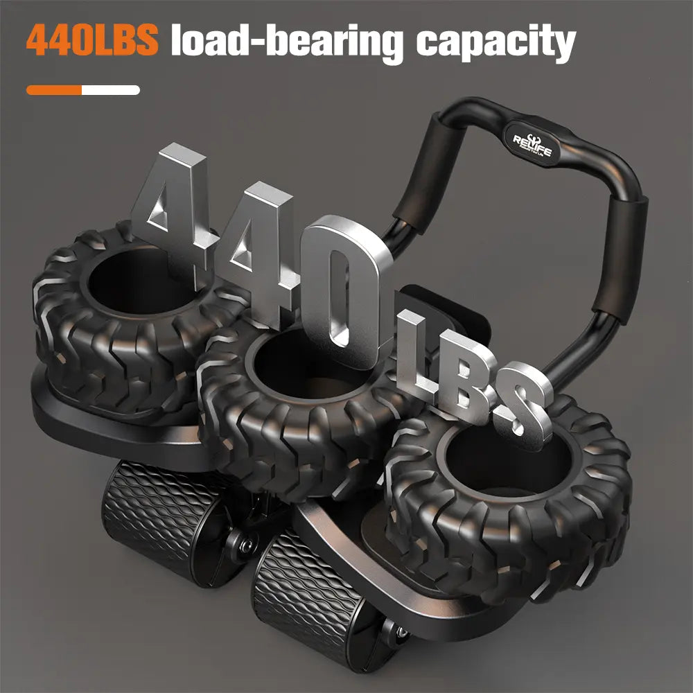 Abdominal Exercise Machine Ab Roller 4-Wheels with Elbow Support Automatic Rebound Abdominal Wheel Abs Workout Equipment for Core Workout Deals for You Summervibes