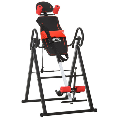 HOMCOM Adjustable Gravity Inversion Table with Safety Belt, Red - Top Beat Cart