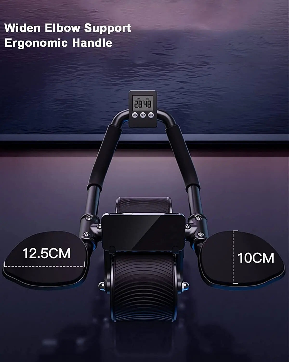 Ab Roller Wheel Workout Abdominal Fitness Wheel for Core Muscles Training Automatic Rebound Ab Roller with Timer Tiktokshopspringglowup
