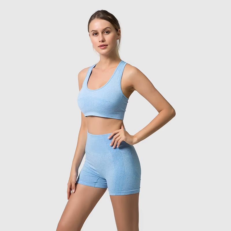 Women Seamless 2PCS Yoga Set Sports Bra High Waist Fitness Gym Shorts Gym Set Running Sportswear Workout Clothes Sports Suits - Top Beat Cart