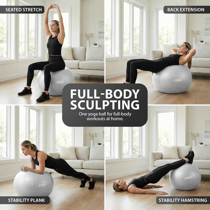 EXERCISE GYM BALL SWISS PILATES YOGA CORE TRAINING PREGNANCY BIRTHING ANTI-BURST - Top Beat Cart