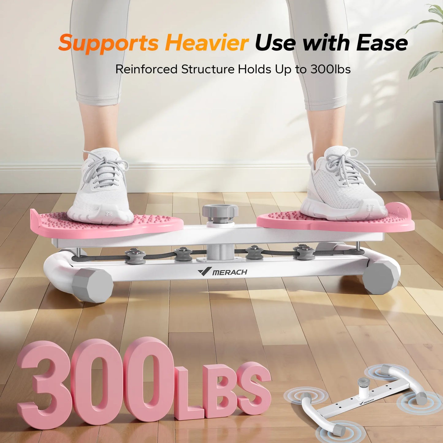 【Live Link Only】Merach Waist Twist Machine Slim Toned Abs Waist Twister Double Non-Slip No Noise Use Exercise Equipment Abdominal Roller Workout for Women Summervibes