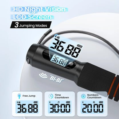 RENPHO Smart Jump Rope with APP Data Storage, Jumping Rope for Men, Women, Skipping Rope with Counter, Home Workout Equipment Gym Gifts Spring Glow Up