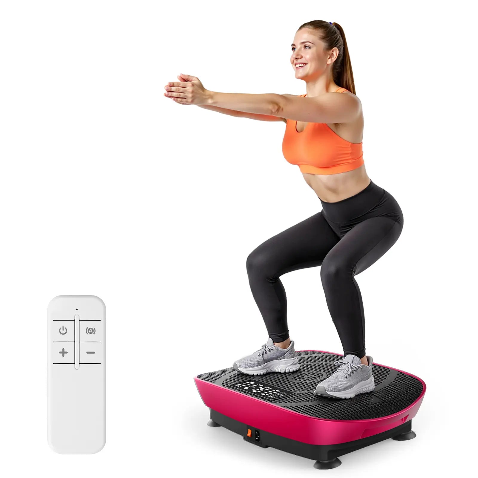 Merach Slim Vibration Plate Exercise Machine, Compact Portable with Easy Control Panel, Whole Body Low Impact Workout, High Frequency Vibration for Lymphatic Drainage, Fitness Platform for Home Gym