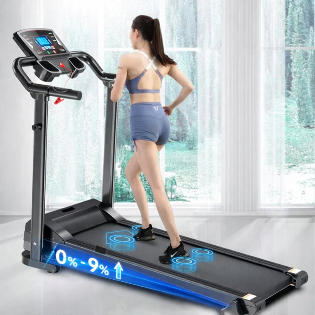 Treadmill Electric Running Walking Machine Manual 9% Incline Home Gym Folding UK - Top Beat Cart