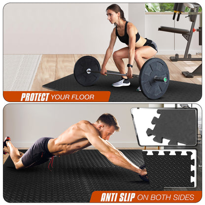 EVA INTERLOCKING FLOOR MATS SOFT FOAM GYM FLOORING MAT YOGA TILES 25 MM 60X60Cm - Top Beat Cart