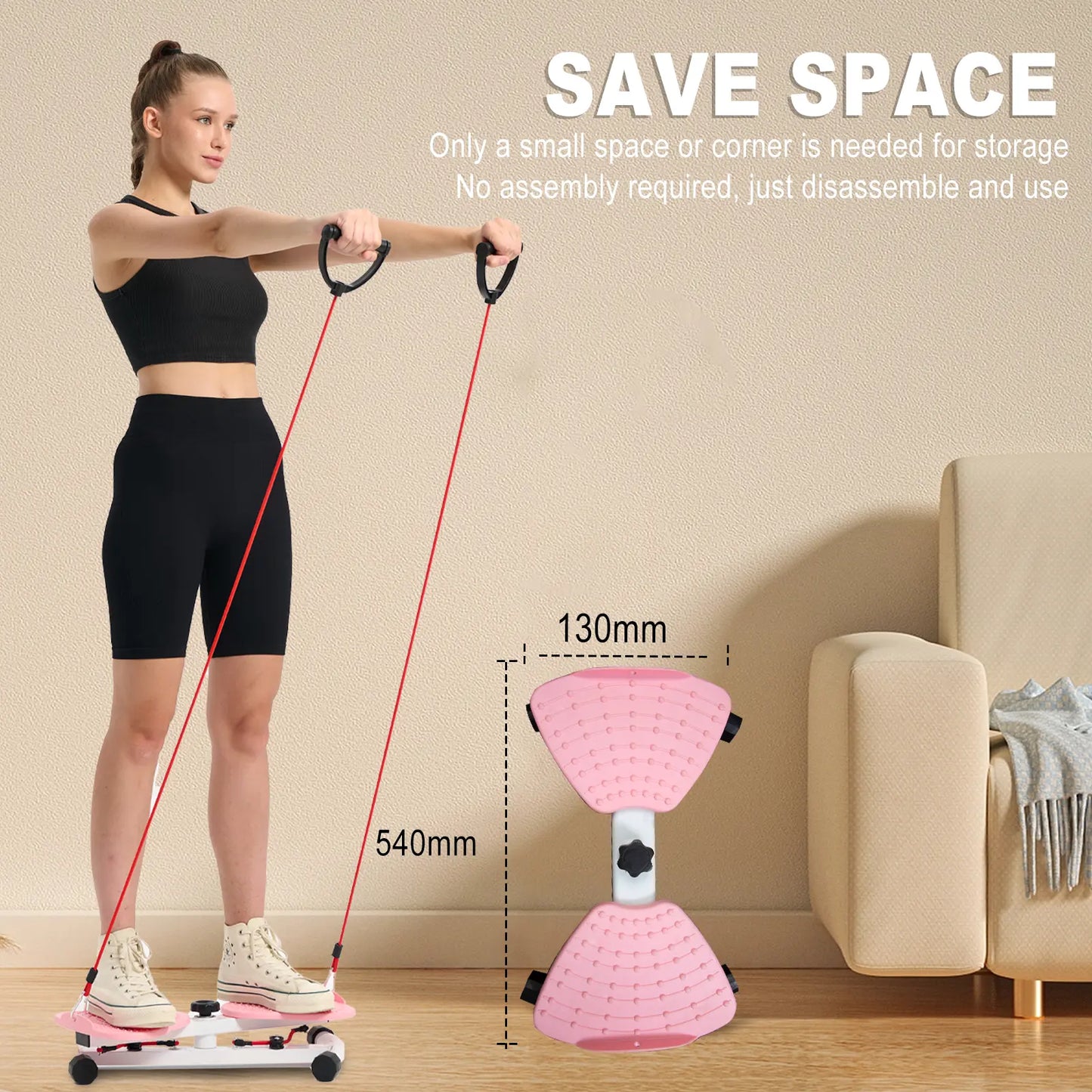 HOTWAVE Ab Board Waist Twist Machine and Women Core Workout Exercise Equipment Portable Waist Toner for Aerobic Exercise Summervibes