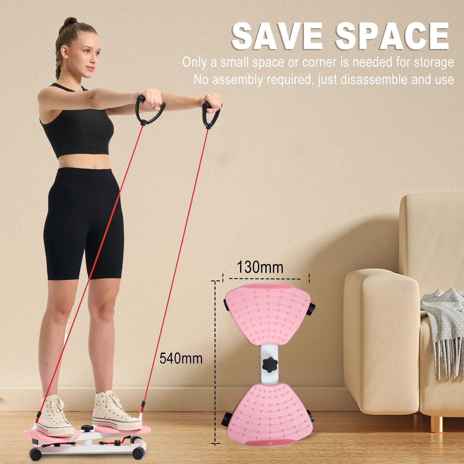 HOTWAVE Ab Board Waist Twist Machine and Women Core Workout Exercise Equipment Portable Waist Toner for Aerobic Exercise Summervibes