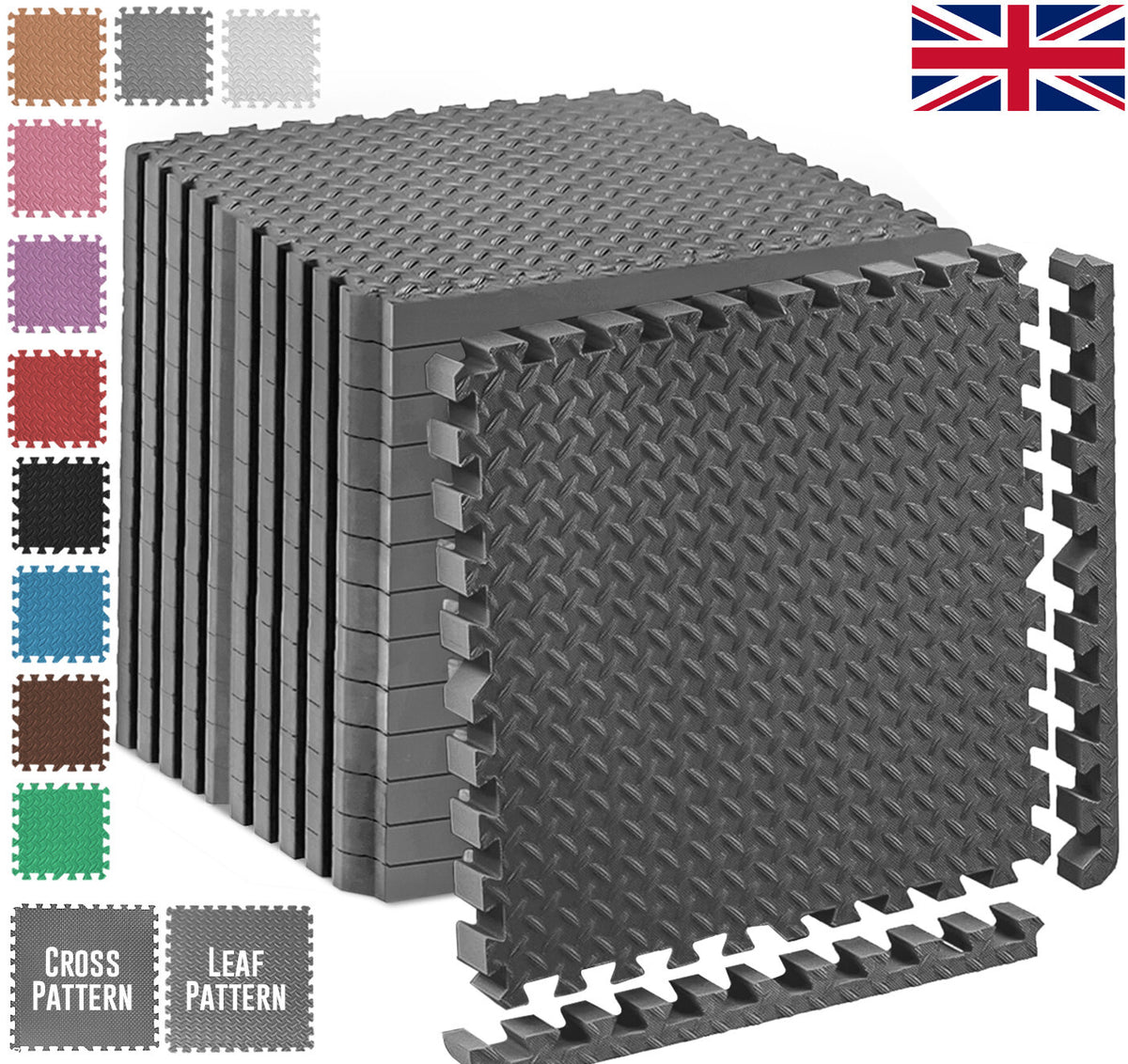EVA INTERLOCKING FLOOR MATS SOFT FOAM GYM FLOORING MAT YOGA TILES 25 MM 60X60Cm - Top Beat Cart